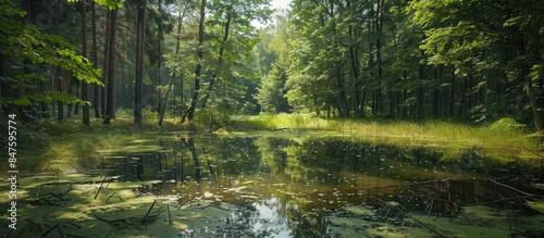 Forest Scene: Small Lake in a Summer Setting