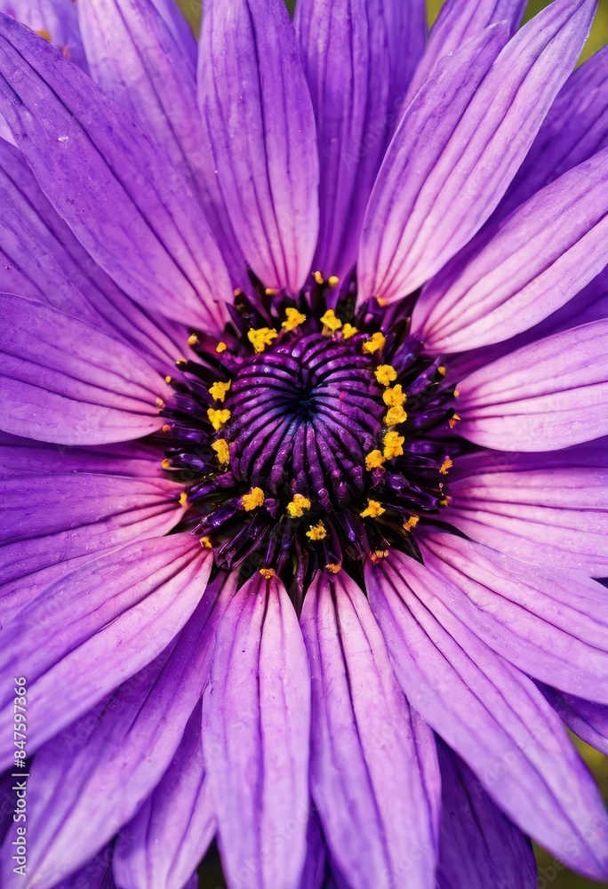 Vivid purple flower with yellow centers. Vivid purple flower with yellow centers.