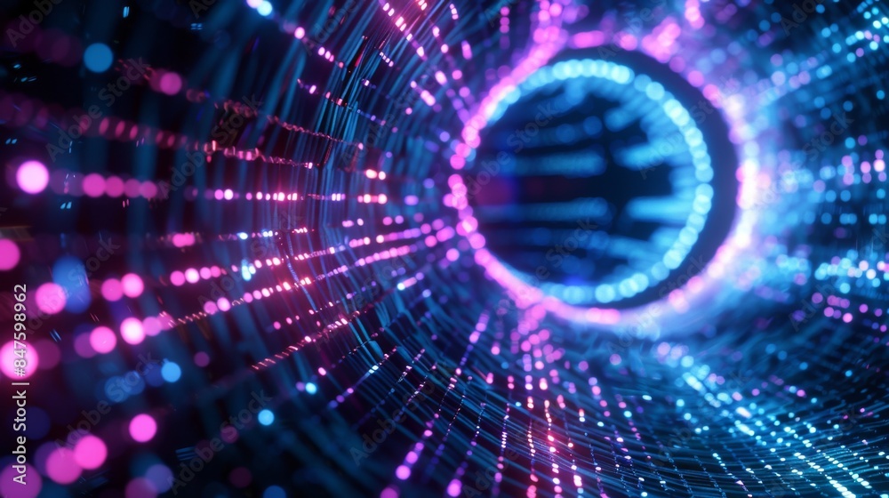 Obraz premium Abstract neon light background illustration generated by ai