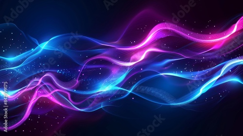 Abstract neon lights background illusttration geenerateed byy ai © tanibond