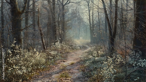 Early Spring Footpath Through the Forest