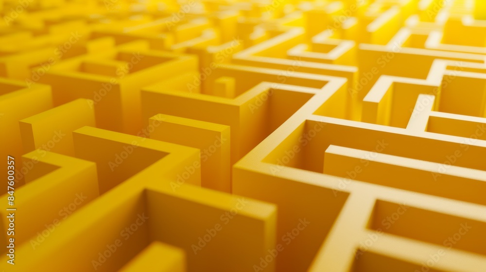 bright yellow background Maze made of paper bright yellow background Maze made of paper