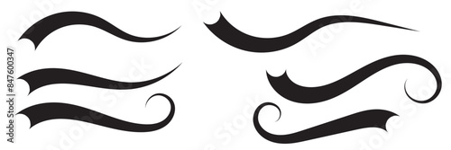 Typographic swash and swooshes tails. Retro swishes and swashes for athletic typography, logos, baseball font eps 10