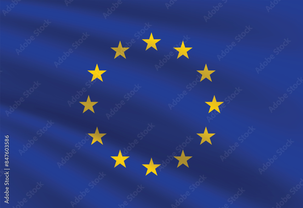 European Union Flag. Waving European Union Flag.
European Union Flag. Waving European Union Flag.