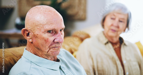 Wallpaper Mural Senior couple, ignore and angry for drama or fight at home, stress and toxic relationship or marriage. Old people, silent treatment and frustration for divorce or breakup, fail and crisis or mistake Torontodigital.ca