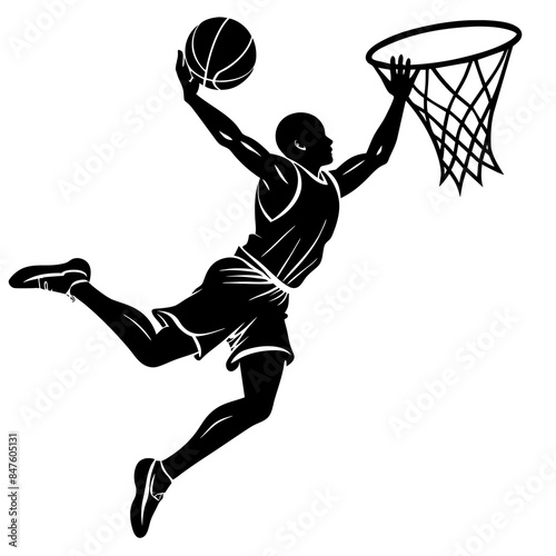 basketball player silhouette vector illustration
