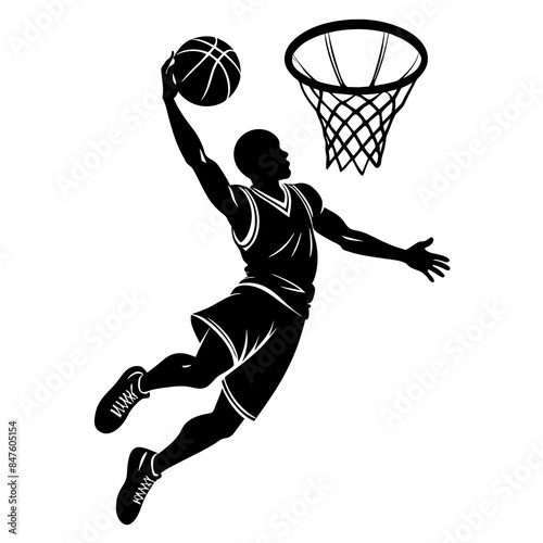 basketball player silhouette vector illustration