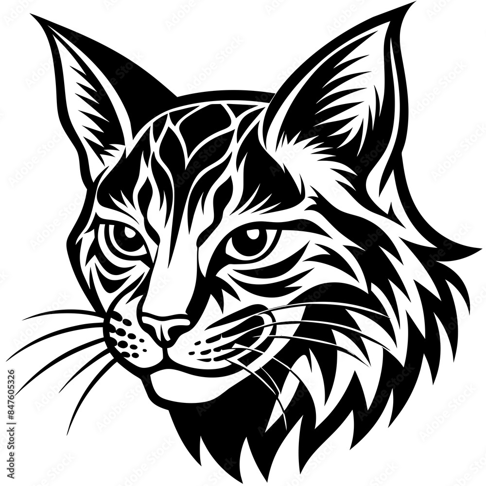 bobcat face logo silhouette vector illustration bobcat face logo silhouette vector illustration