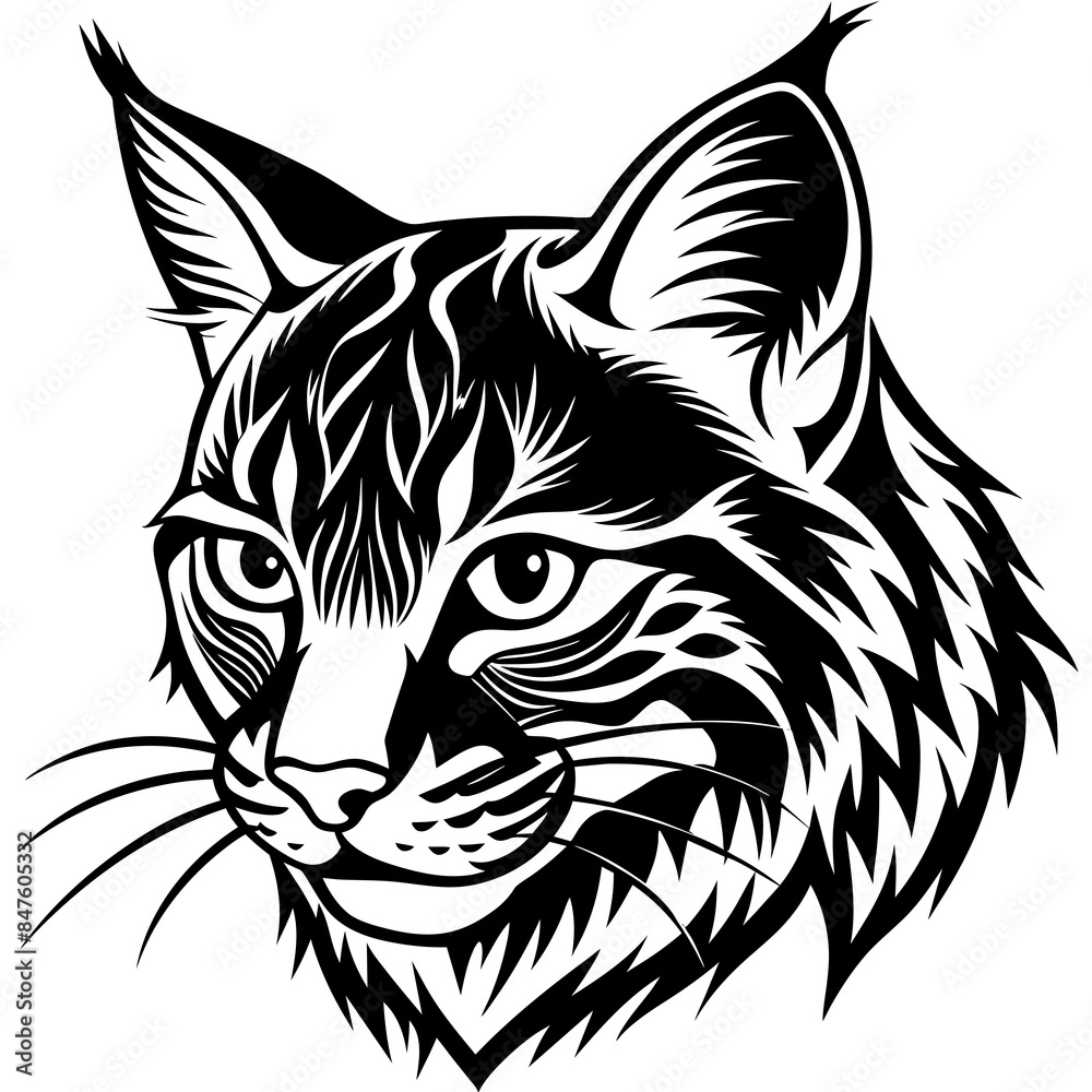 Fototapeta premium bobcat face logo silhouette vector illustration