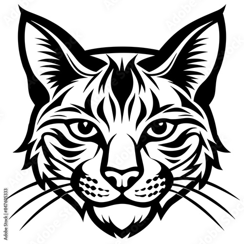 bobcat face logo silhouette vector illustration