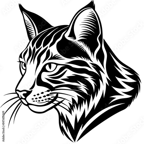 Wallpaper Mural bobcat face logo silhouette vector illustration Torontodigital.ca