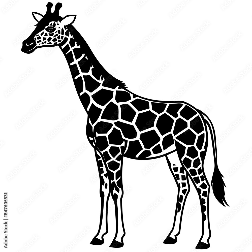Obraz premium giraffe icon vector silhouette illustration