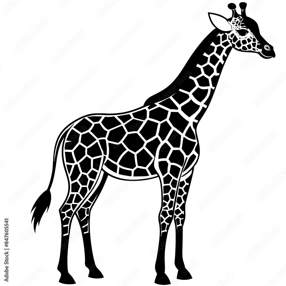 Obraz premium giraffe icon vector silhouette illustration