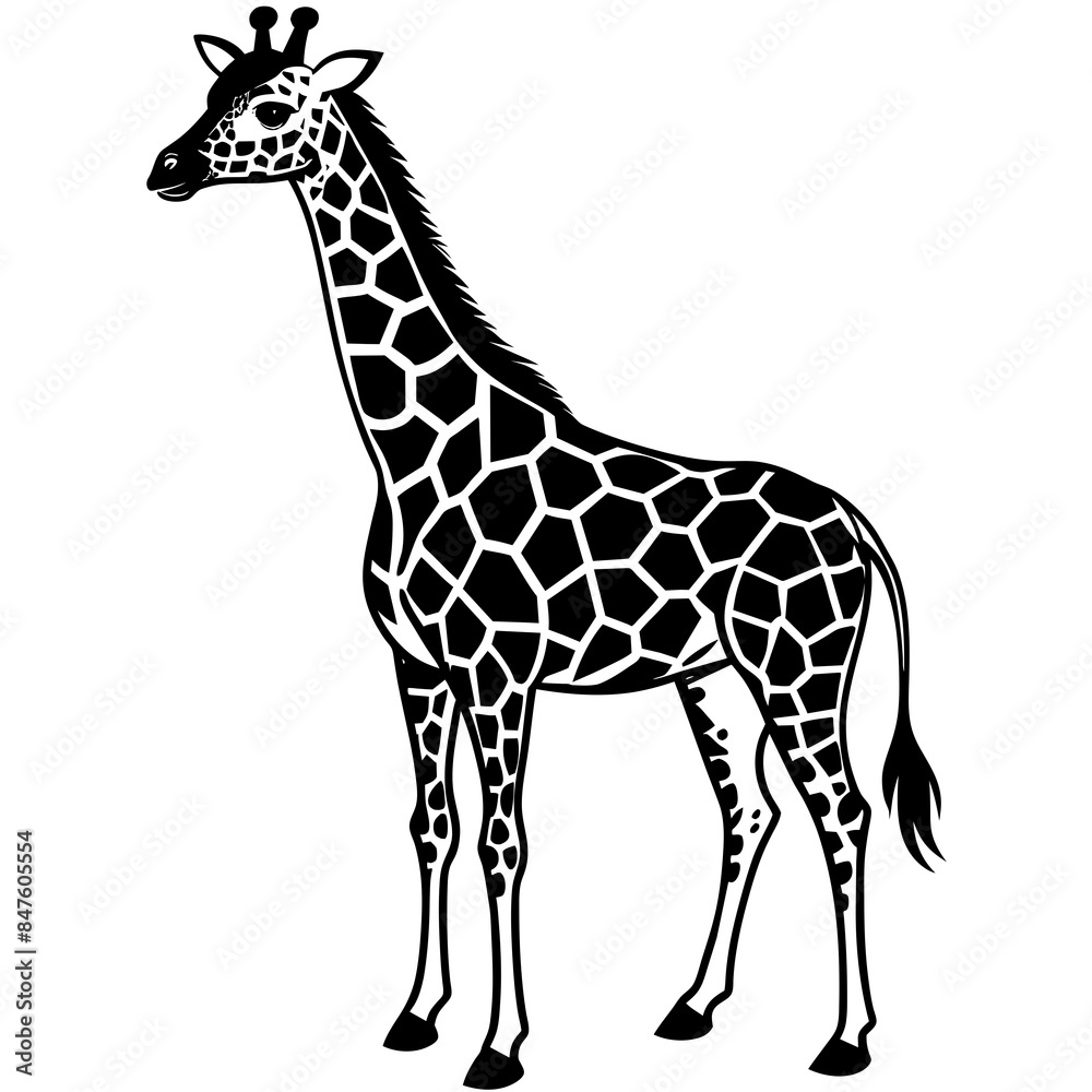 Naklejka premium giraffe icon vector silhouette illustration