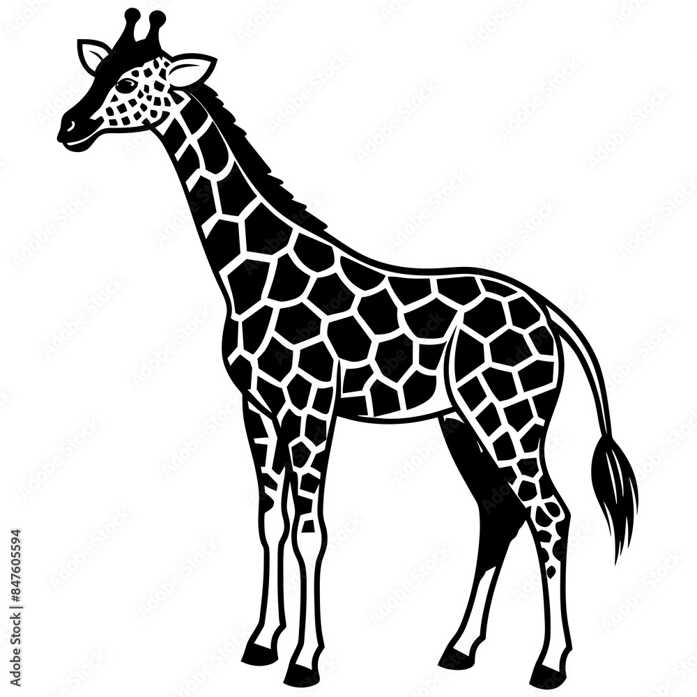Fototapeta premium giraffe icon vector silhouette illustration
