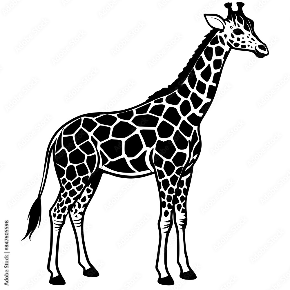Naklejka premium giraffe icon vector silhouette illustration
