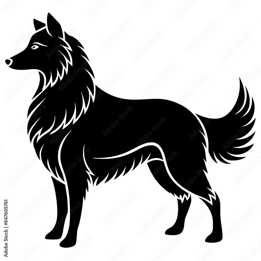 Lassie dog silhouette vector illustration Lassie dog silhouette vector illustration