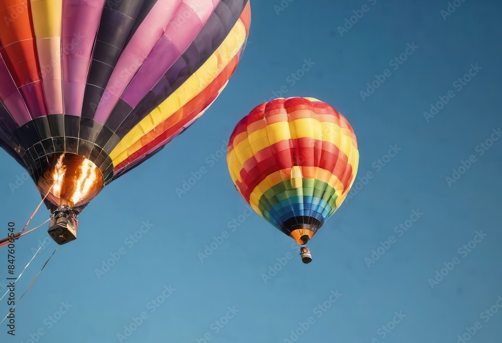 Fototapeta premium Two hot air balloons in the sky.