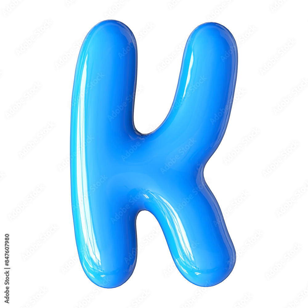 Blue 3D Font Letter K uppercase Blue 3D Font Letter K uppercase