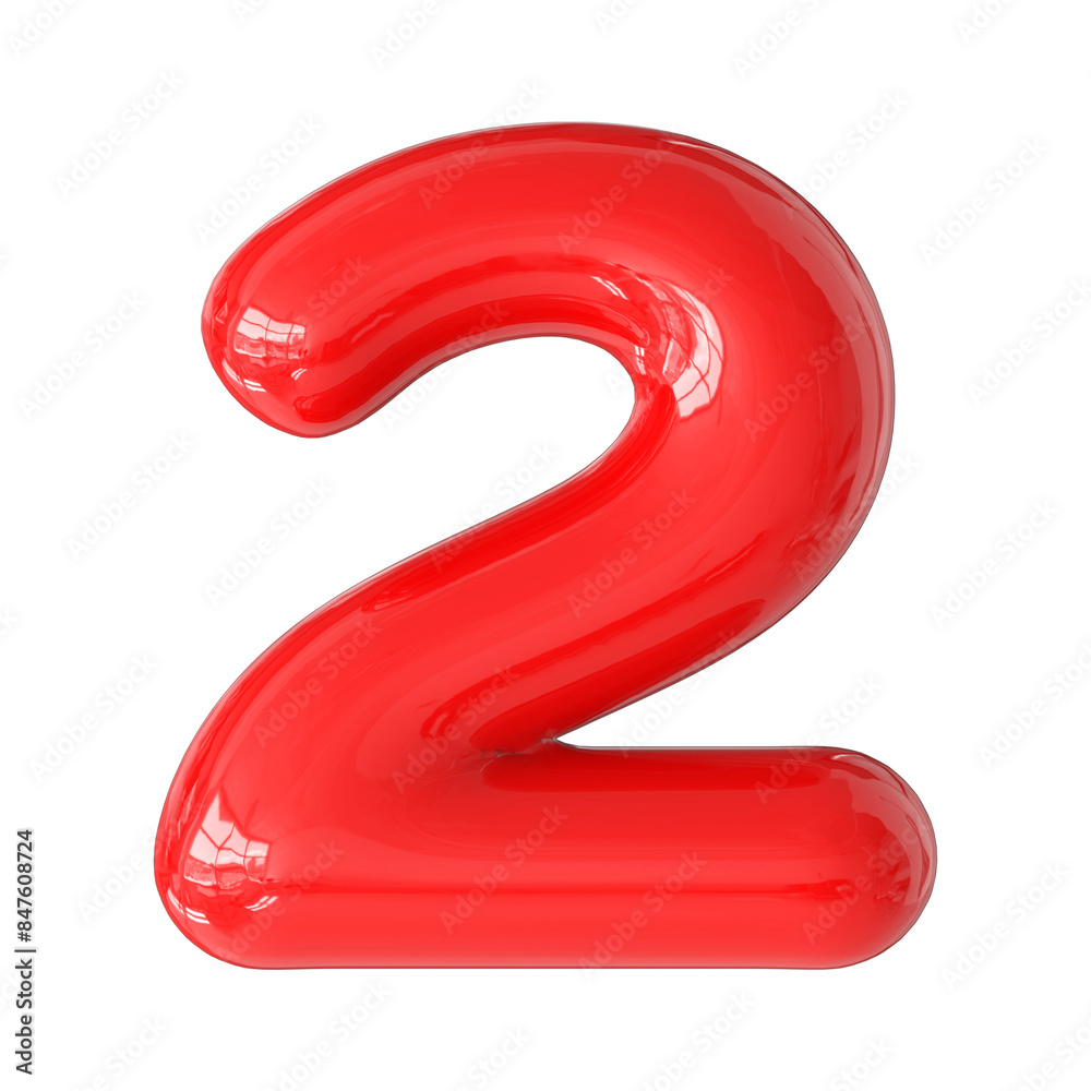 Red 3D Number 2 Red 3D Number 2