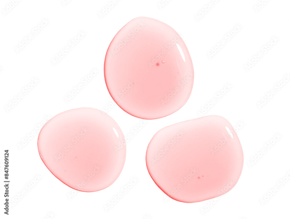 round drops of serum gel texture cosmetic products on white background top view round drops of serum gel texture cosmetic products on white background top view