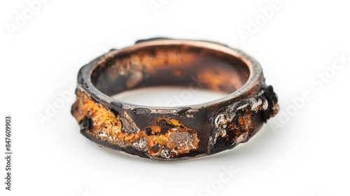 burned novelty ring isolated on white background