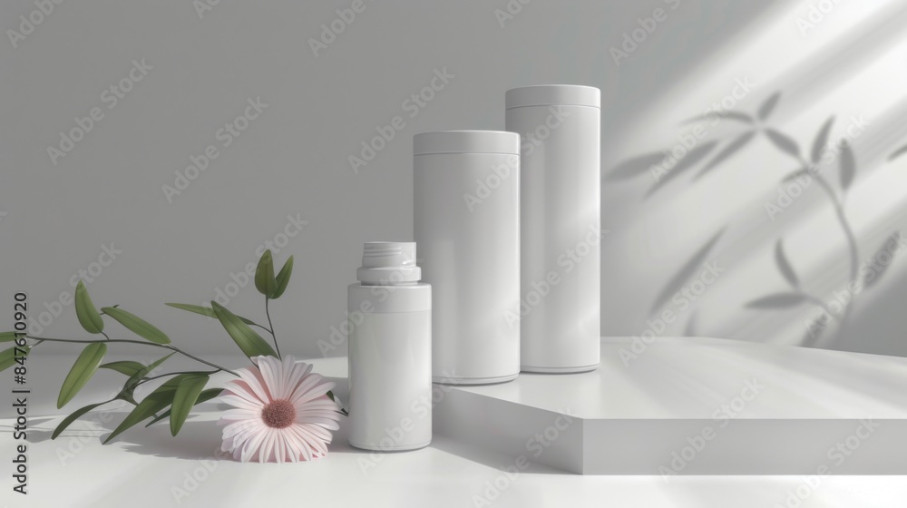 Cosmetic bottles mock up illustration generated by ai