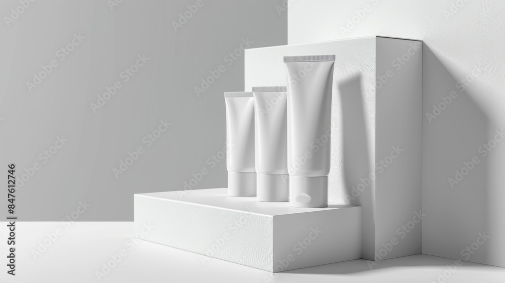 Cosmetic tubes mock up illustration generated by ai Cosmetic tubes mock up illustration generated by ai