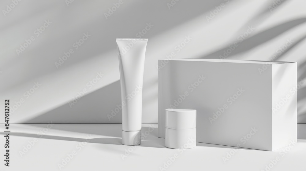 Cosmetic tubes mock up illustration generated by ai Cosmetic tubes mock up illustration generated by ai
