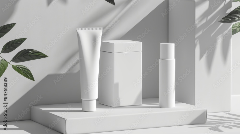 Cosmetic tubes mock up illustration generated by ai