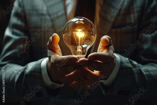 Ideas light bulb in the hand