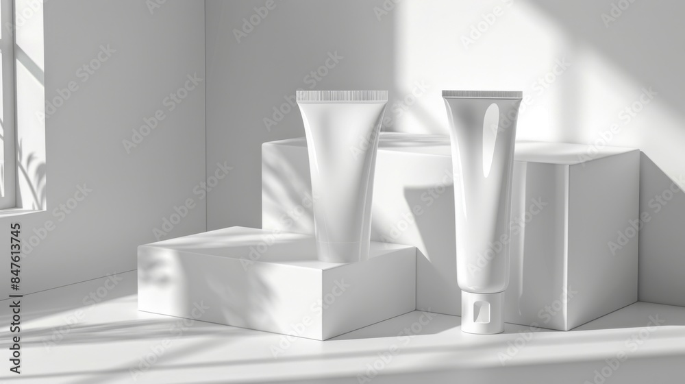 Cosmetic tubes mock up illustration generated by ai Cosmetic tubes mock up illustration generated by ai