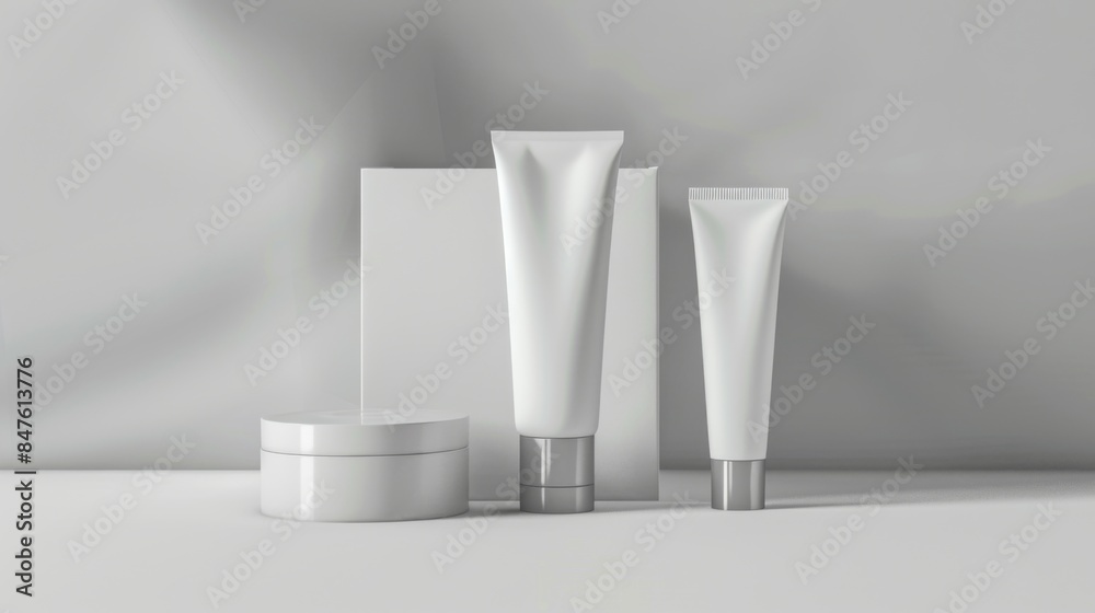 Cosmetic tubes mock up illustration generated by ai Cosmetic tubes mock up illustration generated by ai
