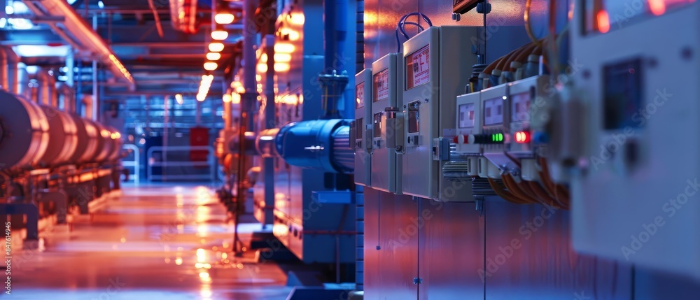 Fototapeta premium Intelligent power factor correction systems optimizing the efficiency of electrical power usage in industrial settings