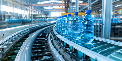 "Automated Bottled Water Production Line" / "High-Speed Bottling Conveyor System"