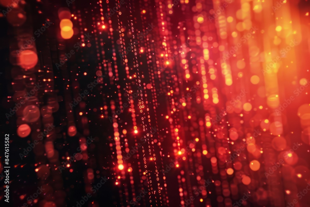 Pulsating digital code and binary sequences forming the core of a conceptual hightech background Pulsating digital code and binary sequences forming the core of a conceptual hightech background