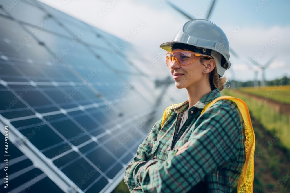 Renewable energy engineers in a hightech occupation designing sustainable power solutions for the future Renewable energy engineers in a hightech occupation designing sustainable power solutions for the future