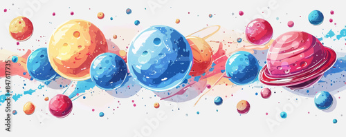 Toy moons on a white background. Vector flat minimalistic isolated illustration.