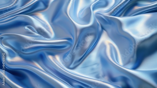 Abstract Blue Silk Fabric Background