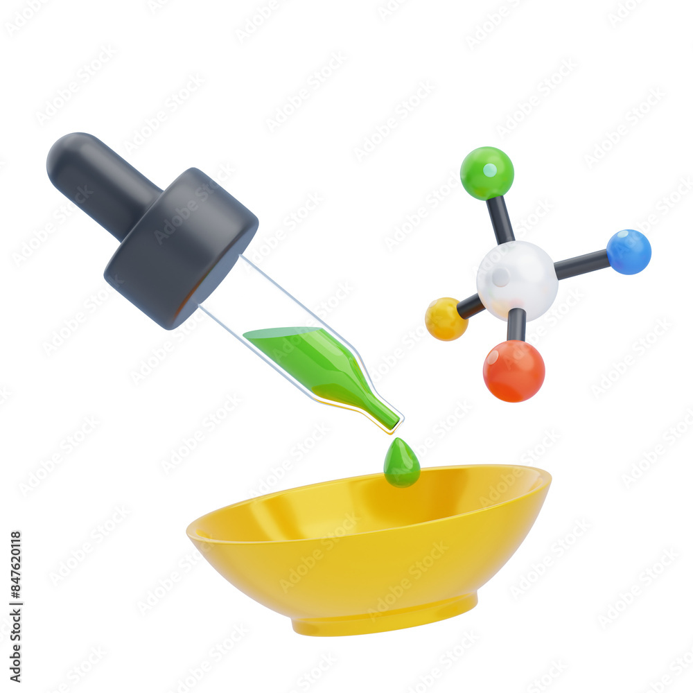 3D Dropper drips liquid 3D Dropper drips liquid