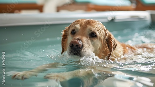 Playful Dog Swimming in Hyd...