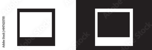Blank photo booth strip template. Clipart image. isolated on white and black background.  EPS 10
