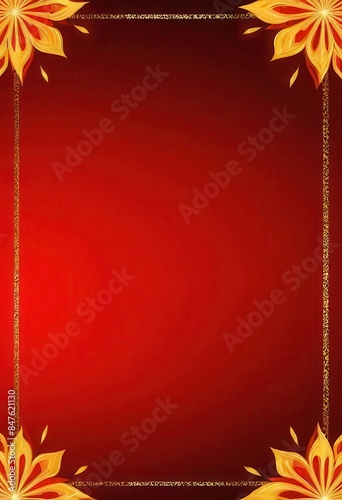 Red background with gold decorations. photo