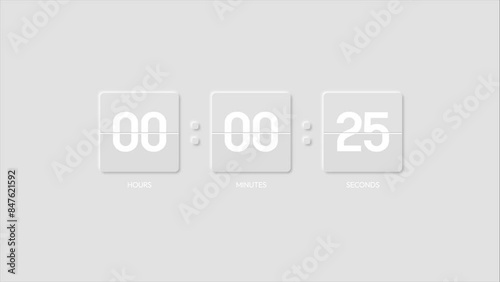 Countdown Minimal Embossed 3d Flat Design Rounded Timer 30 Seconds to 0 Seconds Animation 4K Footage Motion Video