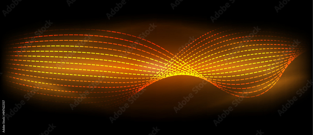 Neon wave lines with blend effect. Vector Illustration For Wallpaper, Banner, Background, Card, Book Illustration, landing page Neon wave lines with blend effect. Vector Illustration For Wallpaper, Banner, Background, Card, Book Illustration, landing page