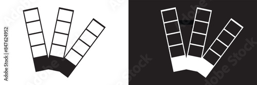 Blank photo booth strip template. Clipart image. isolated on white and black background.  EPS 10