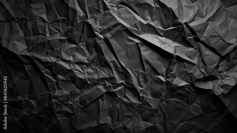 Crumpled dark paper background illustration generared by ai Crumpled dark paper background illustration generared by ai