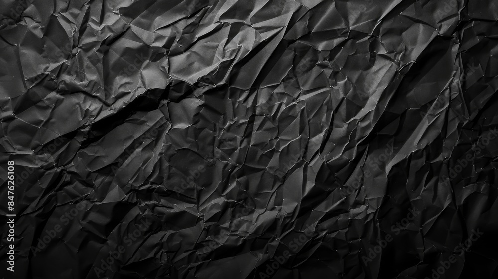 Crumpled dark paper background illustration generared by ai Crumpled dark paper background illustration generared by ai