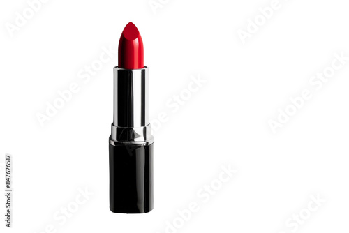 Red Lipstick Tube Isolated on White Background