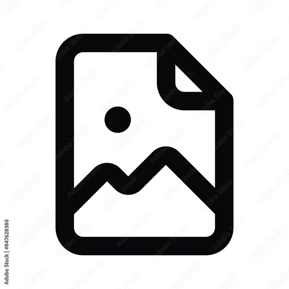 A captivating icon of photo file, mountains with sun A captivating icon of photo file, mountains with sun